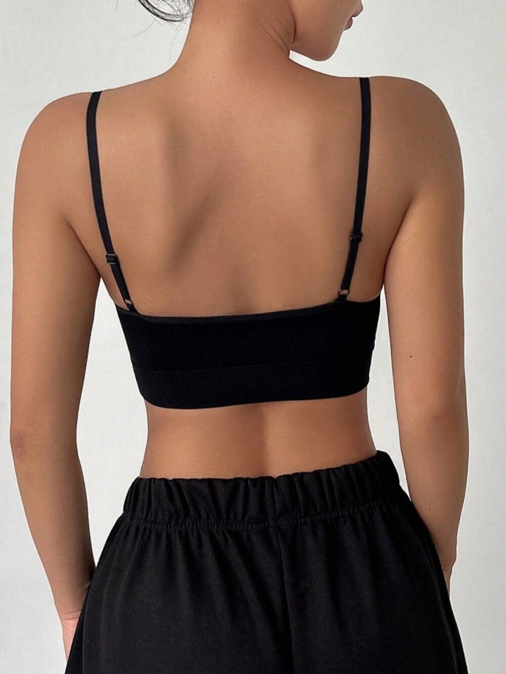 Black Casual-Casual Women's Bra Top - Picture 2 of 4